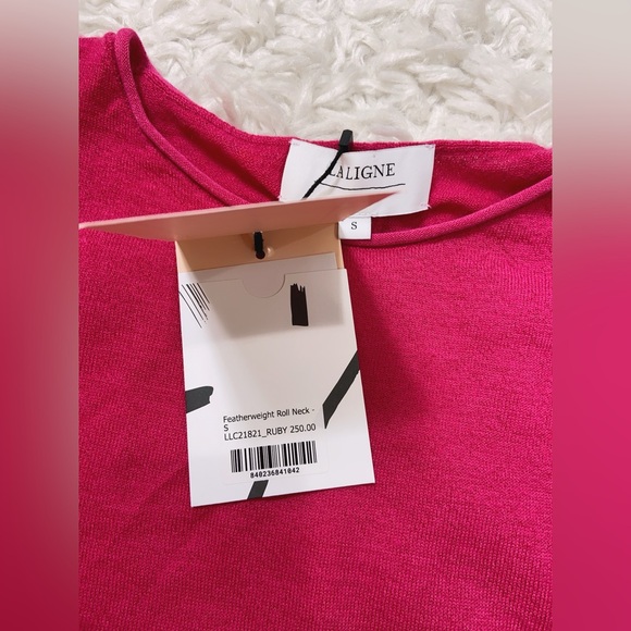 NWT La Ligne Featherweight Roll Neck Cashmere Sweater Ruby S - Picture 5 of 6